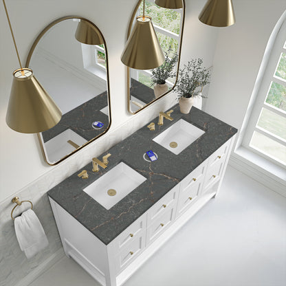 James Martin Breckenridge 60" Double Bathroom Vanity, Bright White