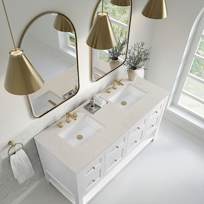 James Martin Breckenridge 60" Double Bathroom Vanity, Bright White