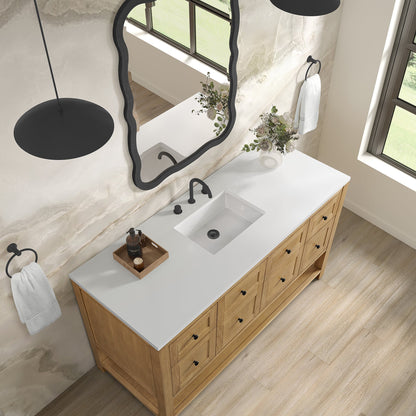 James Martin Breckenridge 60" Single Bathroom Vanity, Light Natural Oak