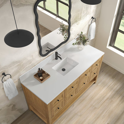James Martin Breckenridge 60" Single Bathroom Vanity, Light Natural Oak