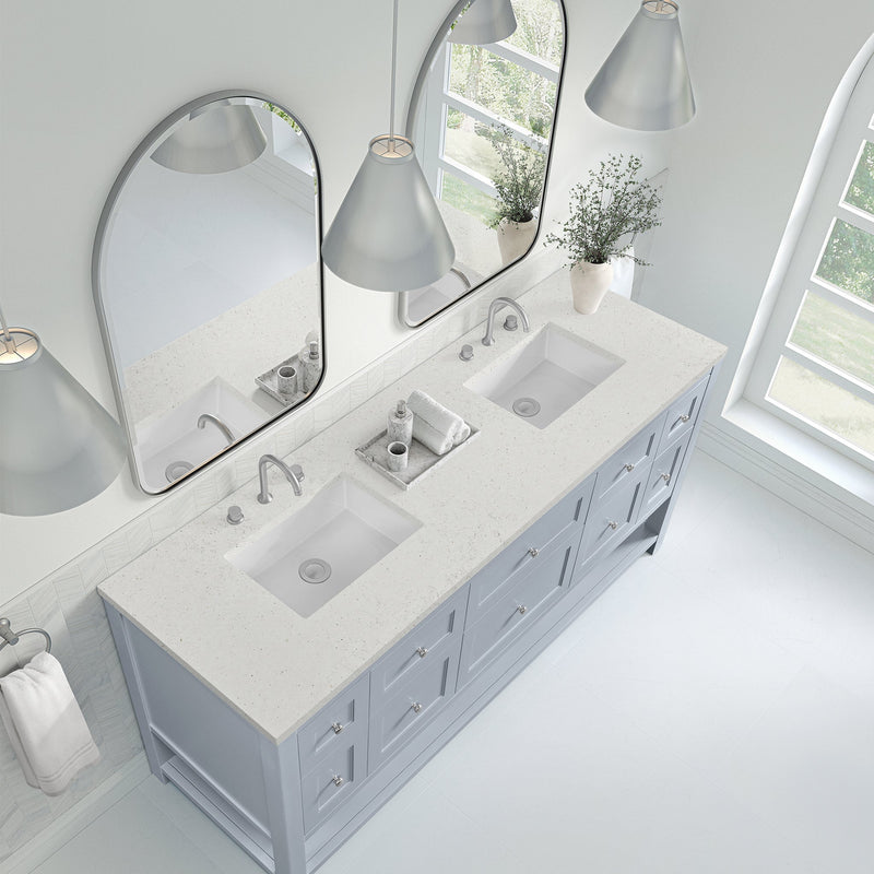 James Martin Breckenridge 72" Double Bathroom Vanity, Serenity Blue