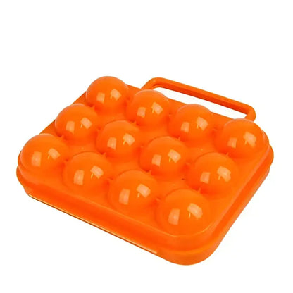 Bright green plastic egg holder storage box kitchen container with handle