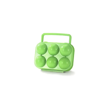 Bright green plastic egg holder storage box kitchen container with handle