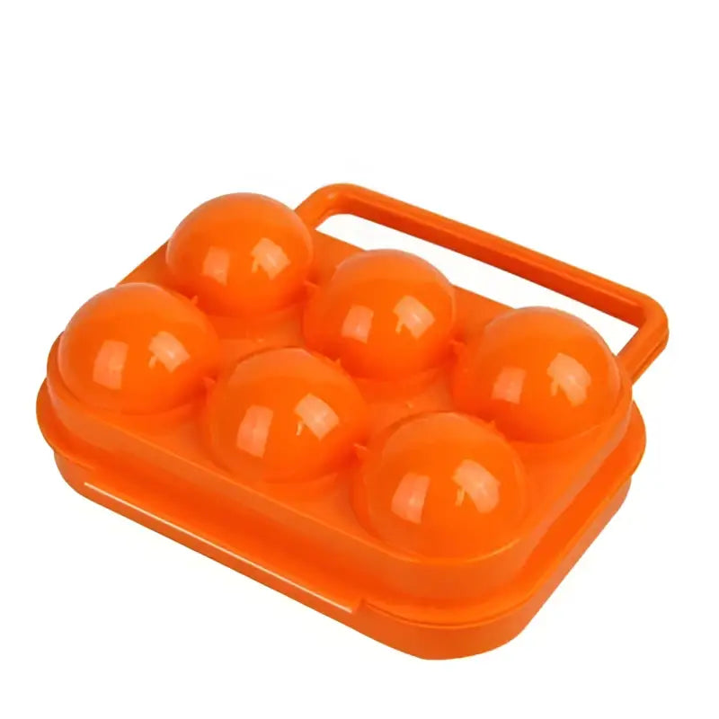 Bright green plastic egg holder storage box kitchen container with handle
