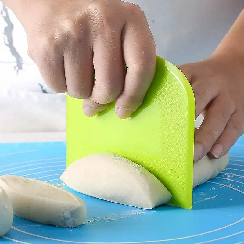 Bright green silicone spatula dough cutter kitchen baking tool