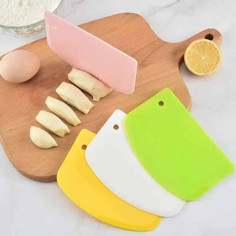 Bright green silicone spatula dough cutter kitchen baking tool