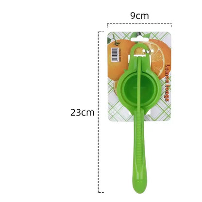 Bright yellow manual citrus press juicer for kitchen fruit squeezing