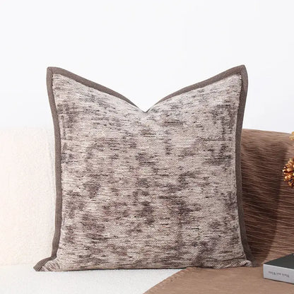 Brighton cross stitch brown & tan cushion cover living room woven leather