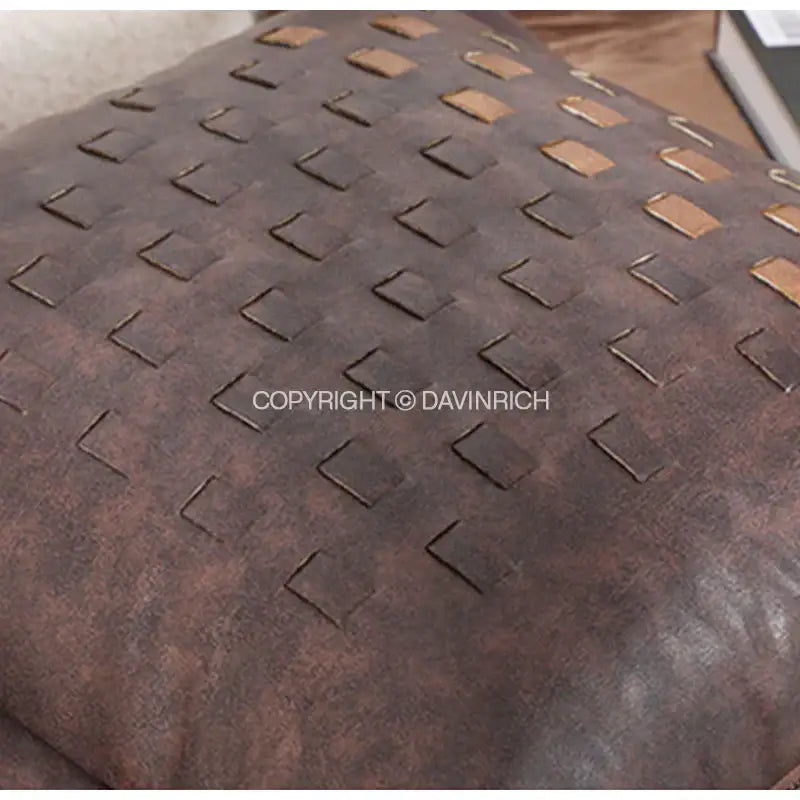 Brighton cross stitch brown & tan cushion cover living room woven leather