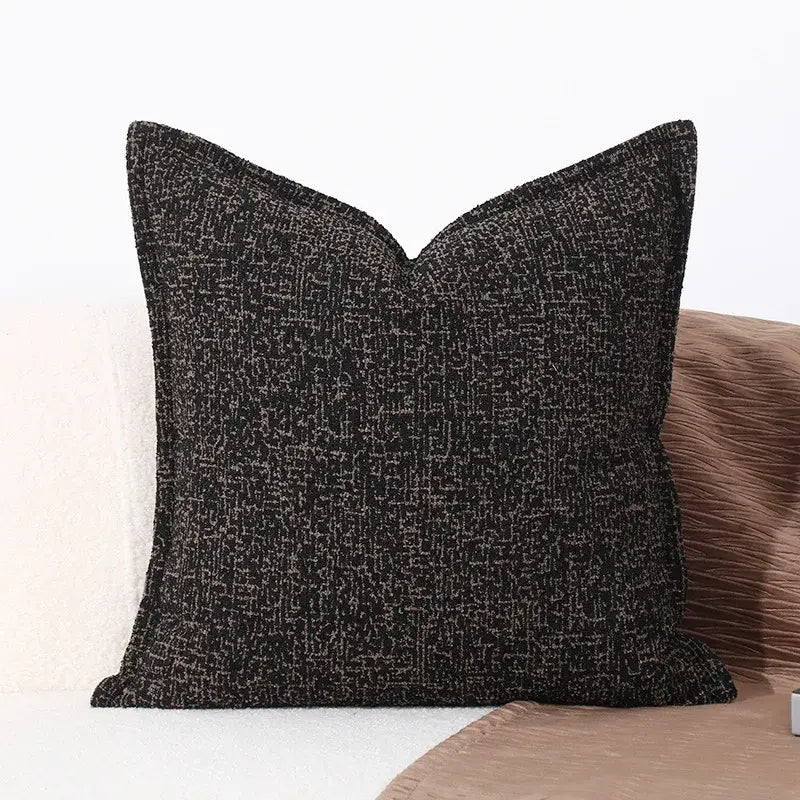 Brighton cross stitch brown & tan cushion cover living room woven leather