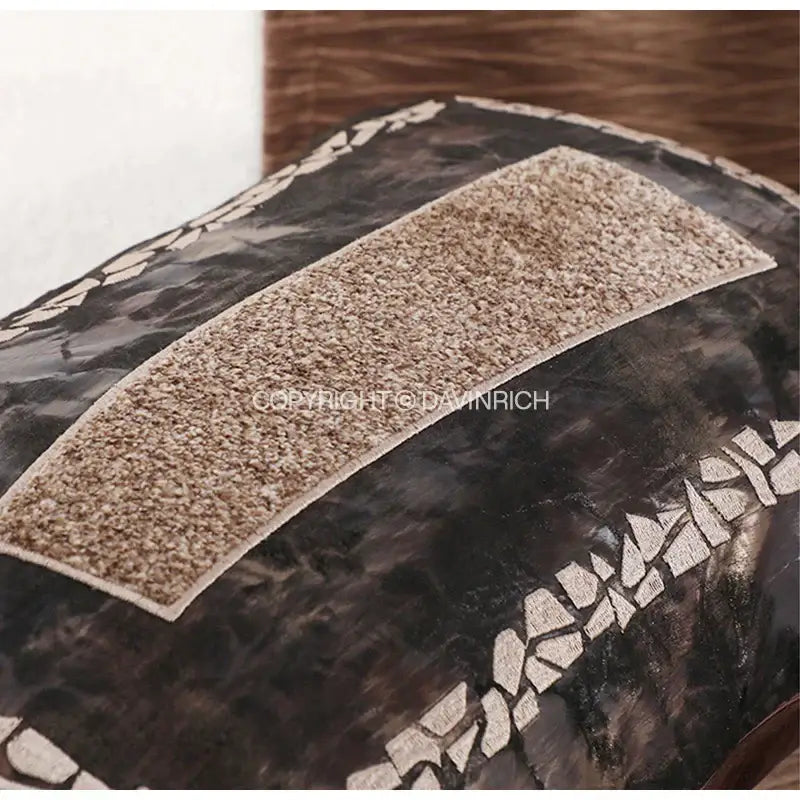 Brighton cross stitch brown & tan cushion cover living room woven leather