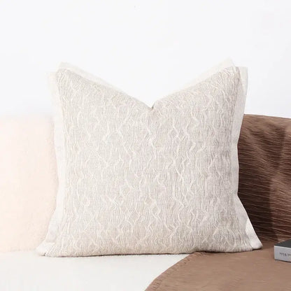 Brighton cross stitch brown & tan cushion cover living room woven leather