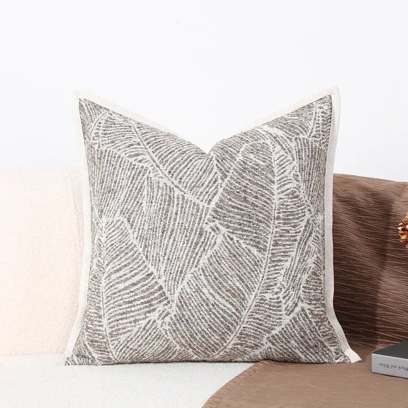 Brighton cross stitch brown & tan cushion cover living room woven leather