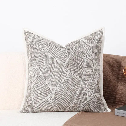 Brighton cross stitch brown & tan cushion cover living room woven leather