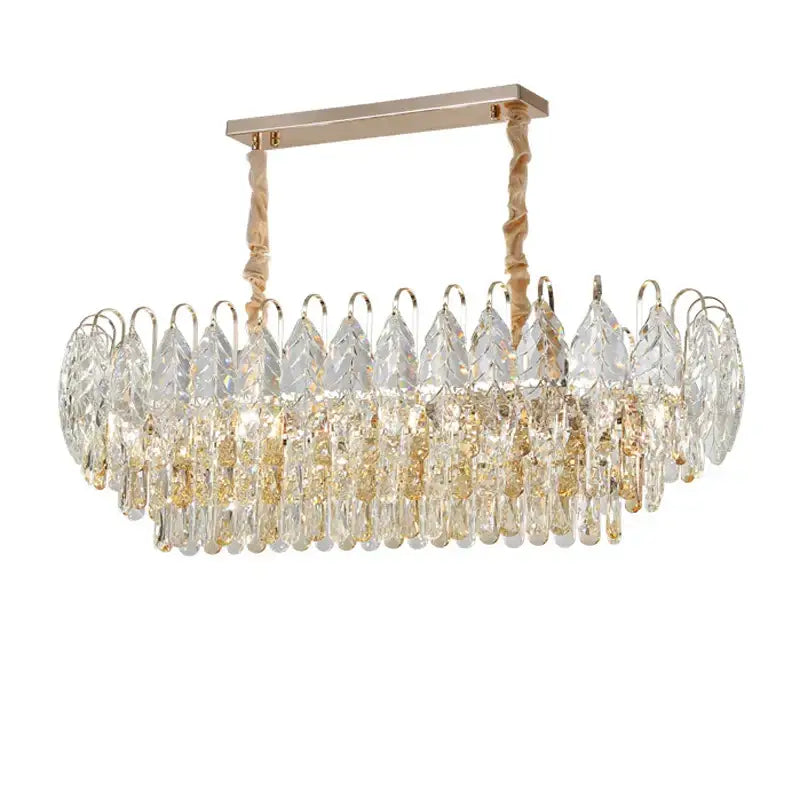 Brilliance crystal chandelier rose gold & amber – living room light