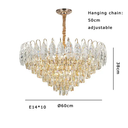 Brilliance crystal chandelier rose gold & amber – living room light