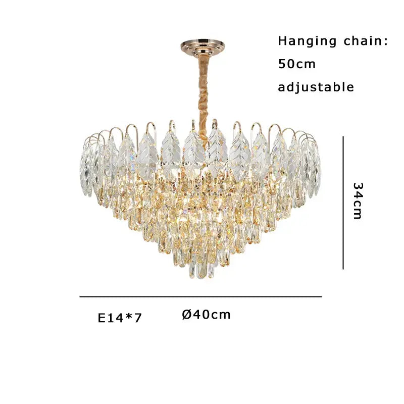 Brilliance crystal chandelier rose gold & amber – living room light