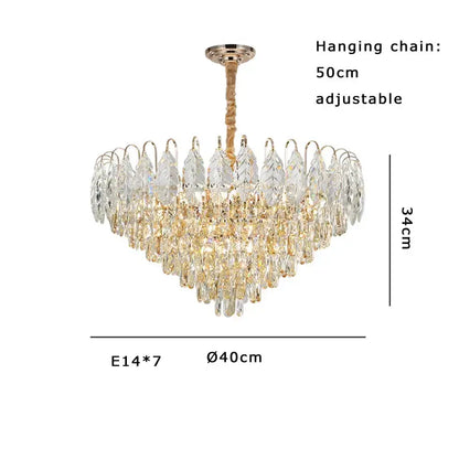 Brilliance crystal chandelier rose gold & amber – living room light