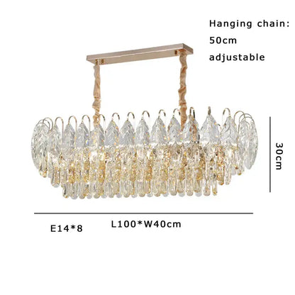 Brilliance crystal chandelier rose gold & amber – living room light