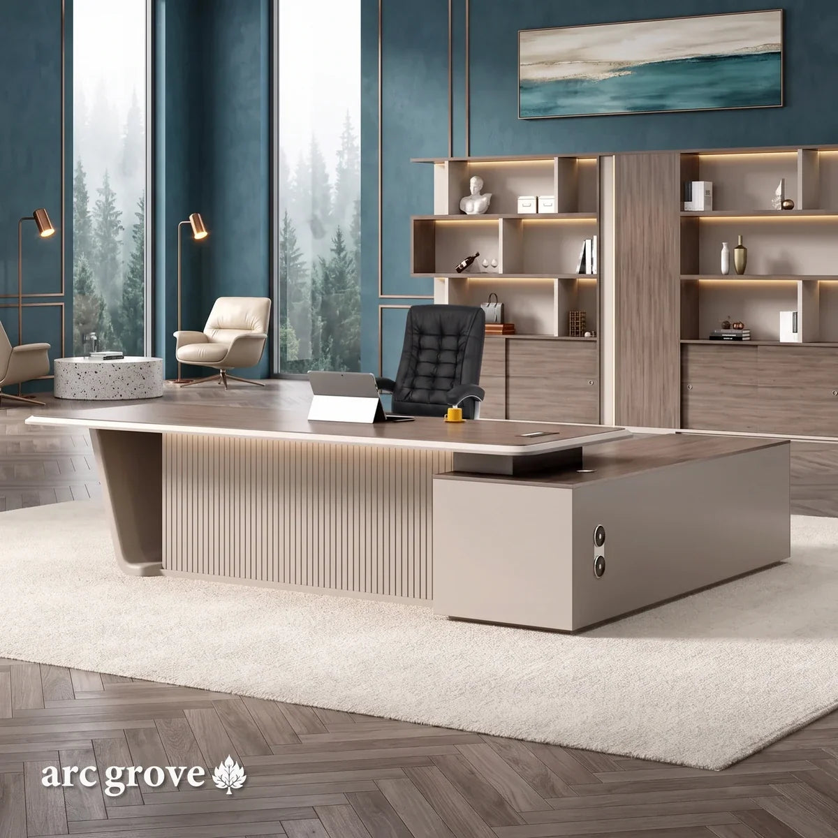 Brimley · Modern L-Shaped Executive Desk
