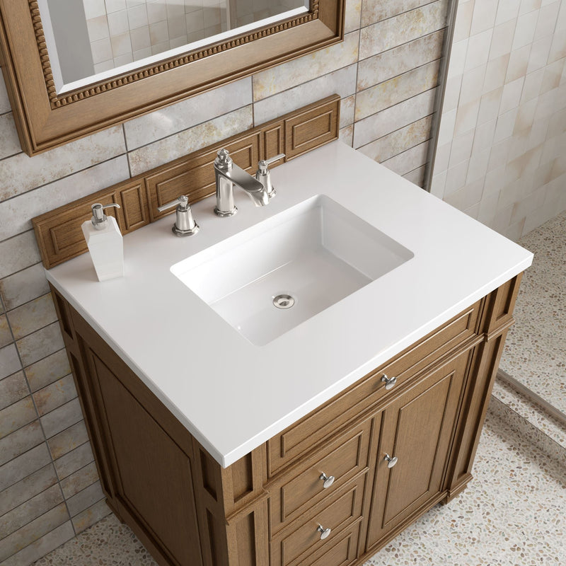 James Martin Bristol 30" Single Bathroom Vanity, Saddle Brown