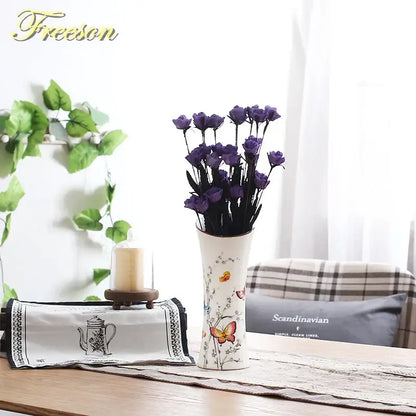 British rural bird butterfly porcelain vase living room flower decor