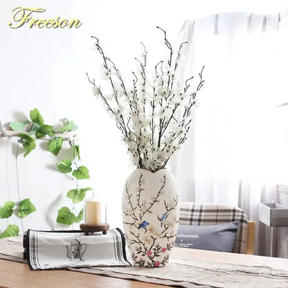British rural bird butterfly porcelain vase living room flower decor