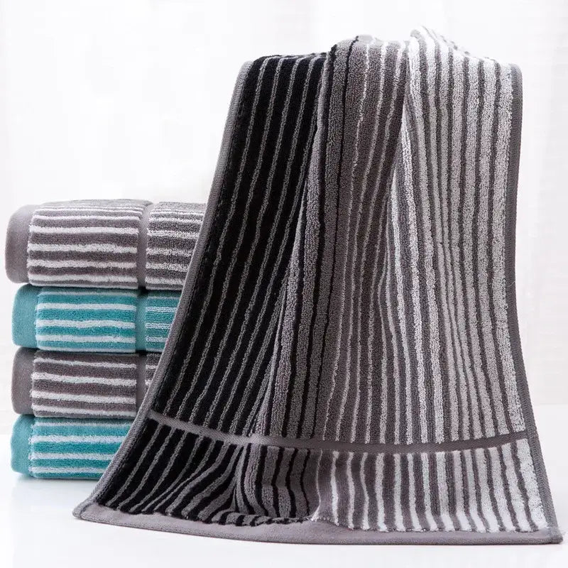 British style turquoise & gray striped sports fitness towel gym accessory