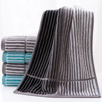 British style turquoise & gray striped sports fitness towel gym accessory