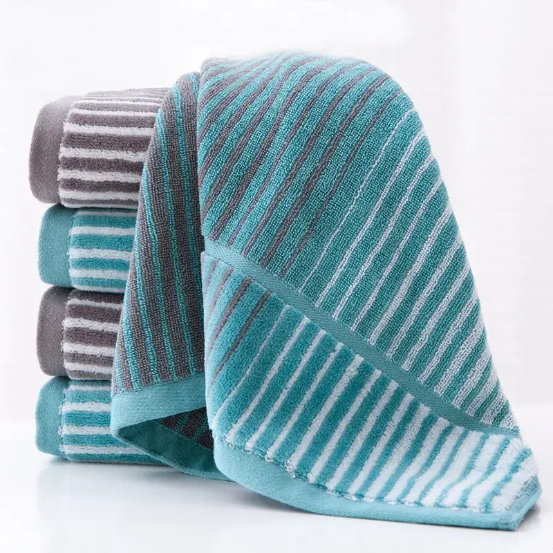 British style turquoise & gray striped sports fitness towel gym accessory