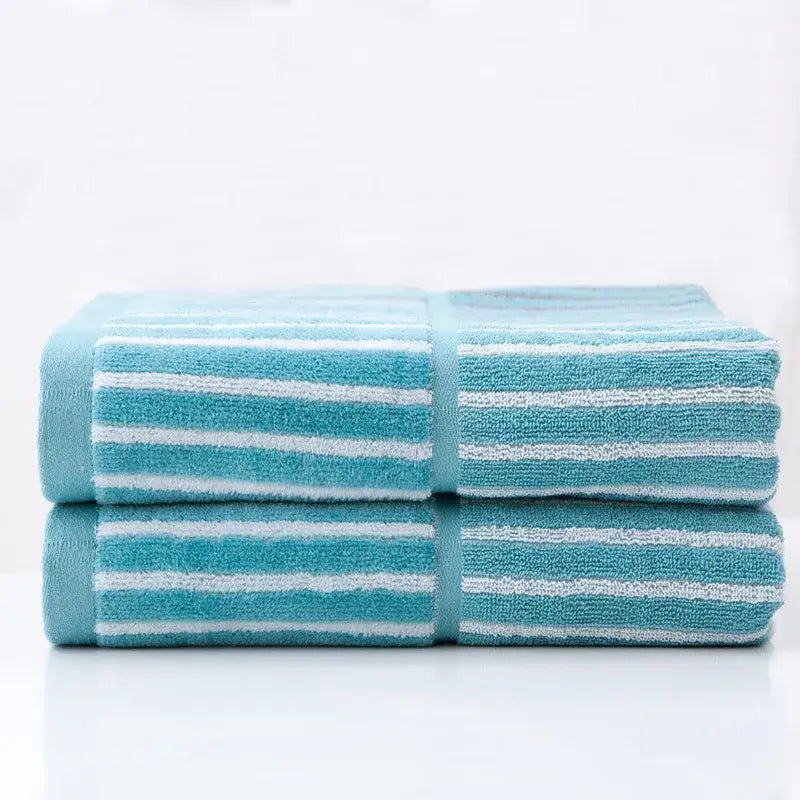 British style turquoise & gray striped sports fitness towel gym accessory