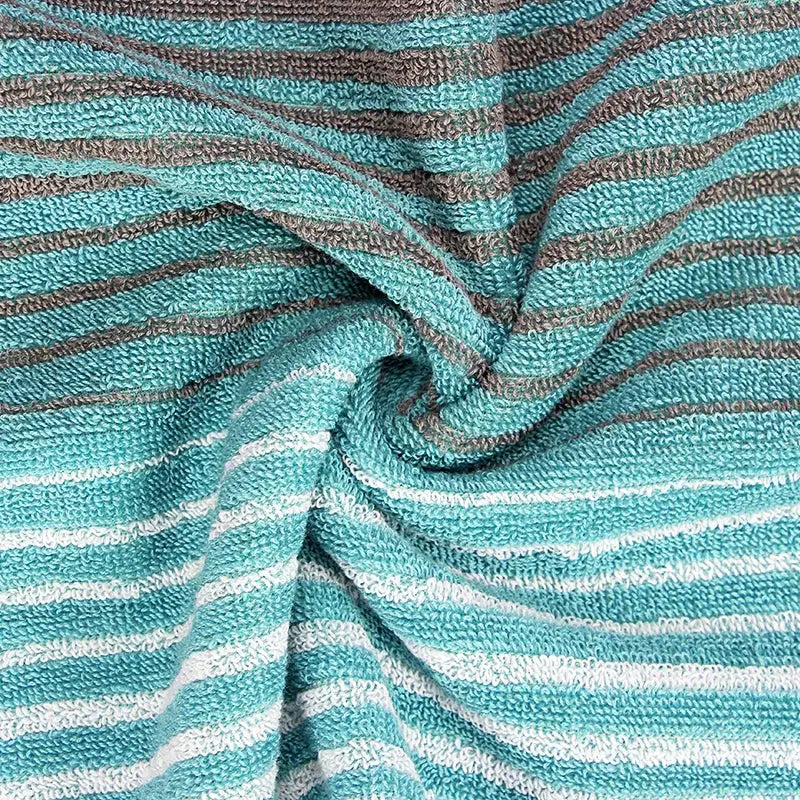 British style turquoise & gray striped sports fitness towel gym accessory