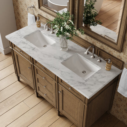 James Martin Brittany 60" Double Bathroom Vanity, Saddle Brown