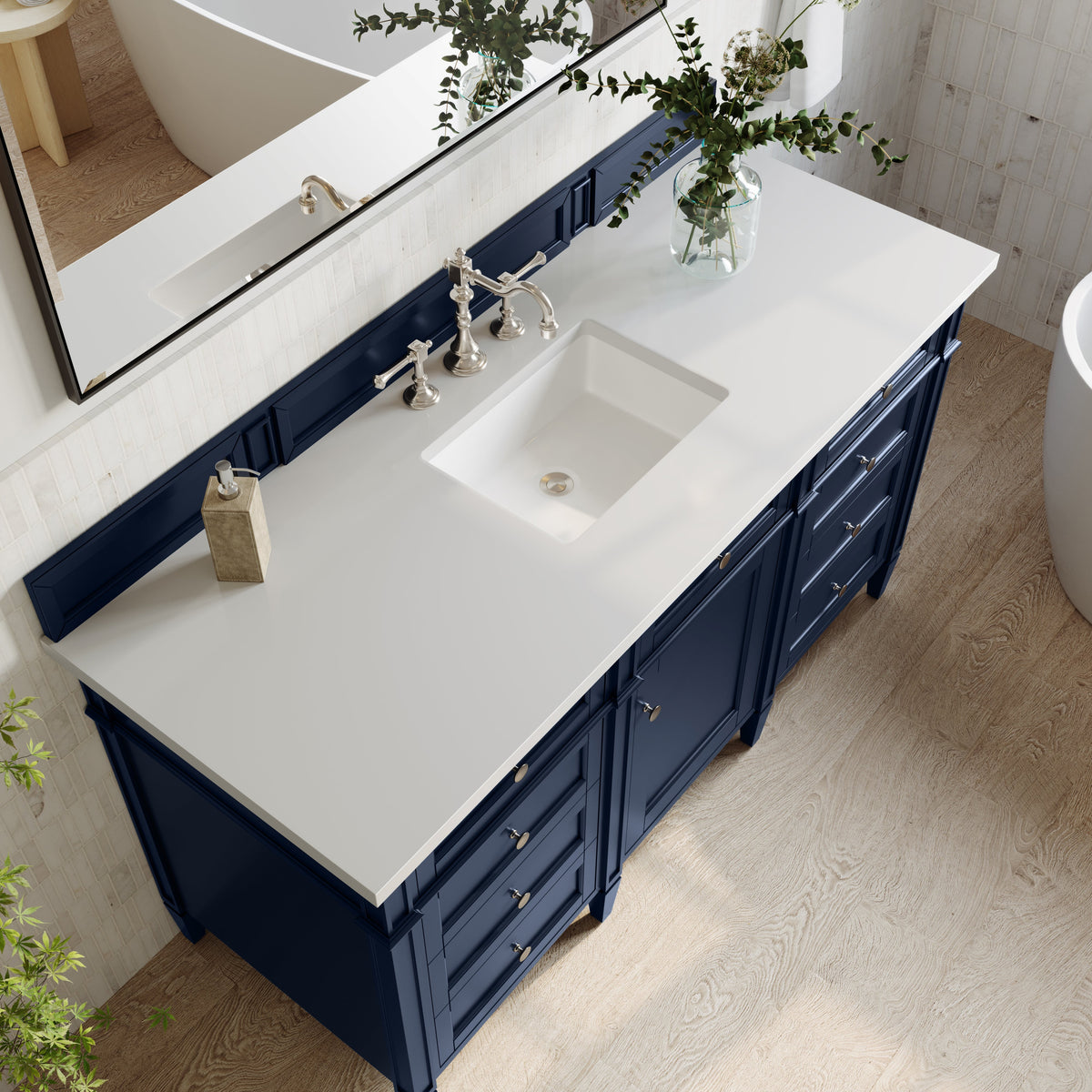 James Martin Brittany 60" Single Bathroom Vanity, Victory Blue