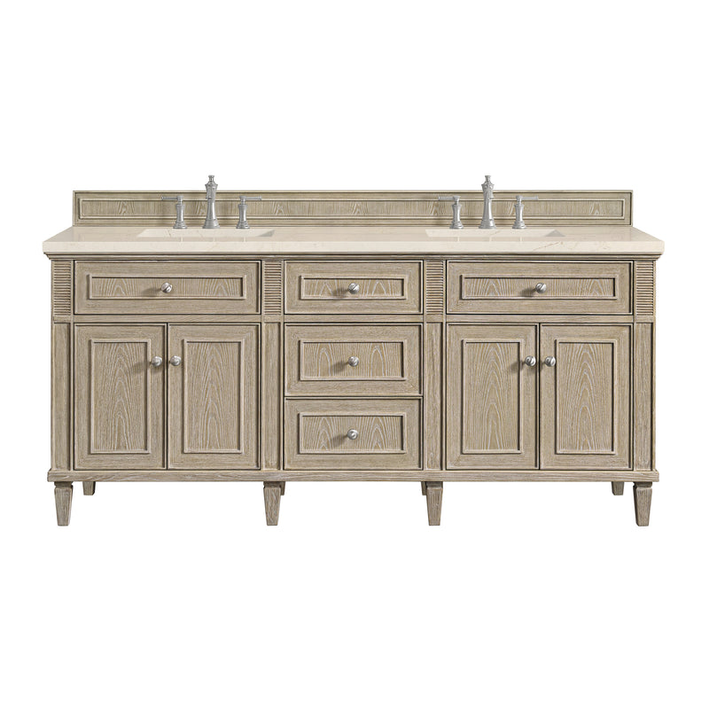 James Martin Lorelai 72" Double Bathroom Vanity, Whitewashed Oak
