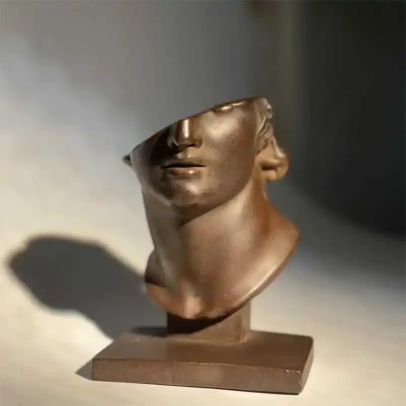 Bronze abstract human face sculpture living room art decor