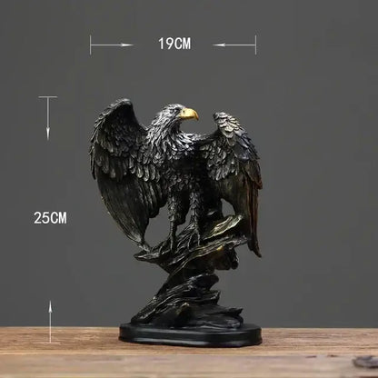 Bronze and gold eagle statue resin ornament for office decor