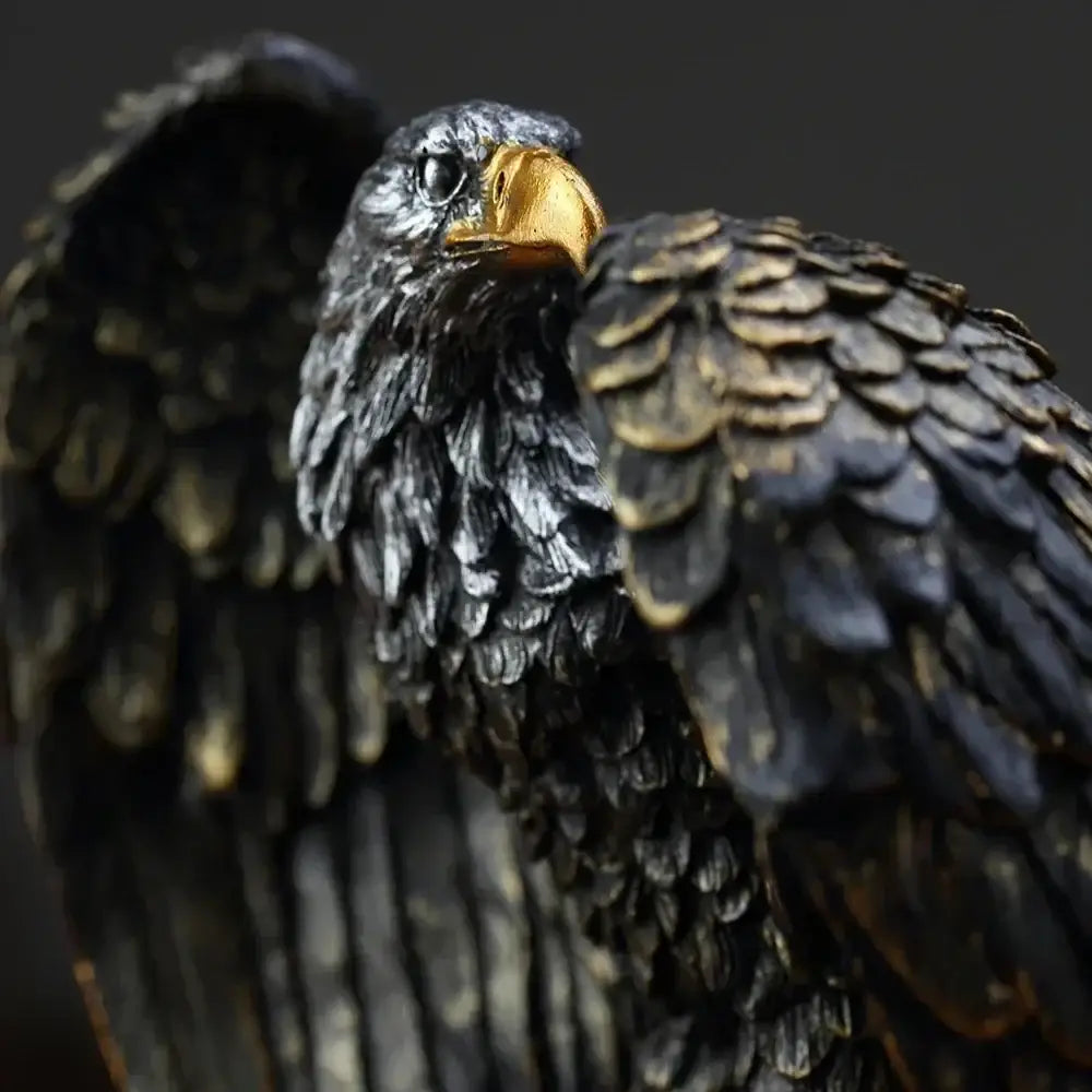 Bronze and gold eagle statue resin ornament for office decor