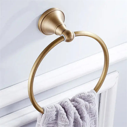 Bronze and white ceramic bathroom accessories set bathroom decor