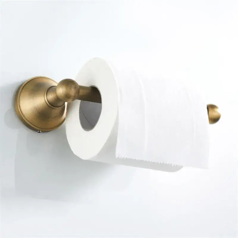 Bronze and white ceramic bathroom accessories set bathroom decor