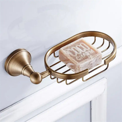 Bronze and white ceramic bathroom accessories set bathroom decor