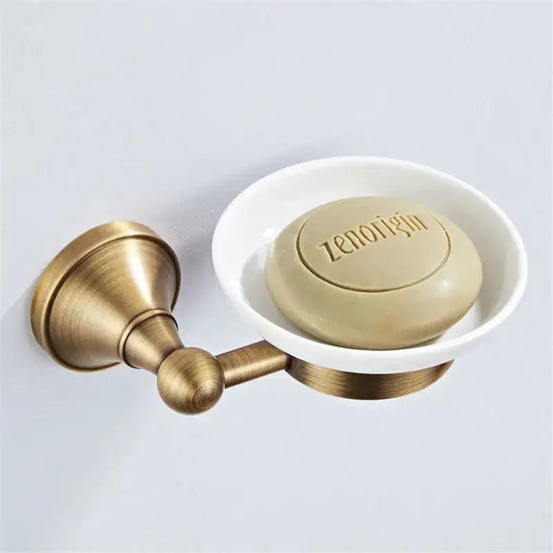 Bronze and white ceramic bathroom accessories set bathroom decor