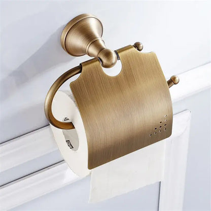 Bronze and white ceramic bathroom accessories set bathroom decor