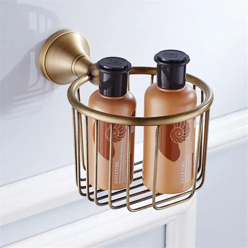 Bronze and white ceramic bathroom accessories set bathroom decor