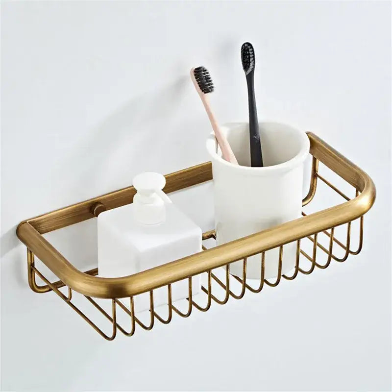 Bronze and white ceramic bathroom accessories set bathroom decor