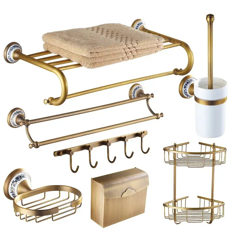 Bronze bathroom hardware set ceramic detail bathroom accessories