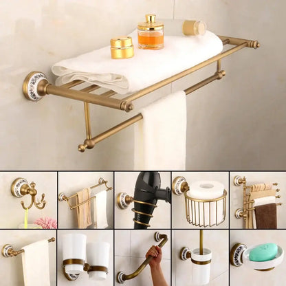 Bronze bathroom hardware set ceramic detail bathroom accessories