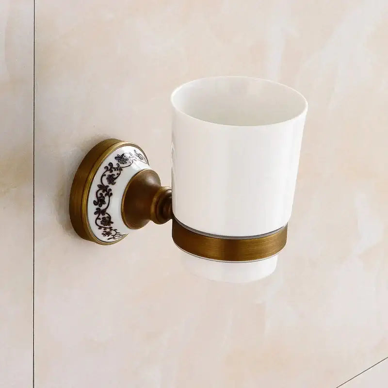 Bronze bathroom hardware set ceramic detail bathroom accessories