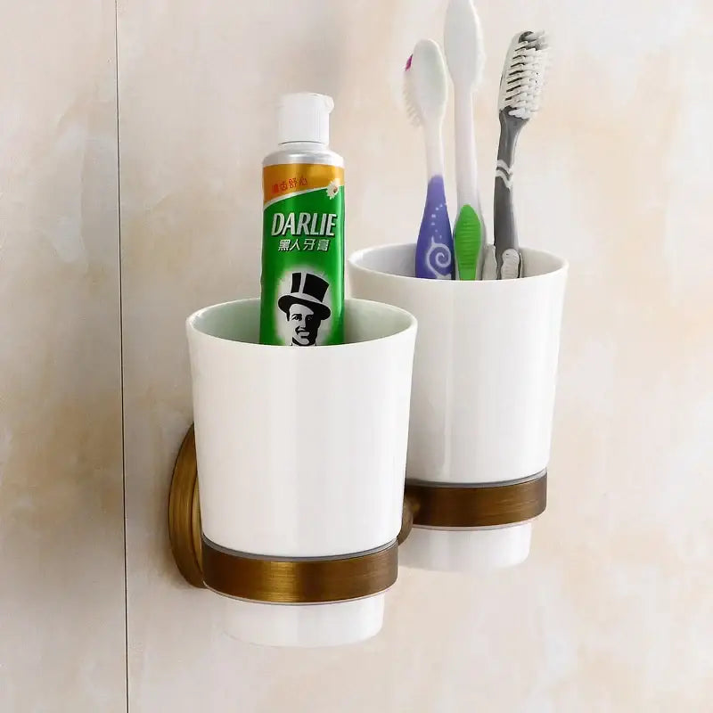 Bronze bathroom hardware set ceramic detail bathroom accessories