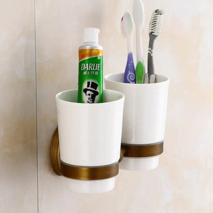 Bronze bathroom hardware set ceramic detail bathroom accessories